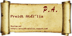 Preidt Atália névjegykártya